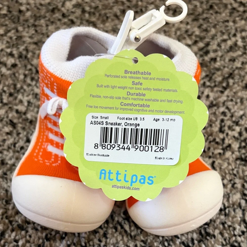 Orange Baby Walker Shoes - Lightweight Barefoot Design
